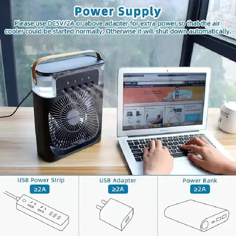 CoolBreeze 3-in-1 Draagbare Ventilator