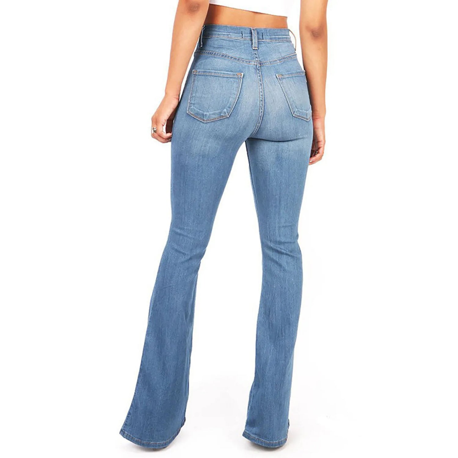 2024 printemps/été nouveau pantalon taille haute botte coupe jean pour femmes mode décontracté mince Denim pantalon évasé grande taille S-4XL