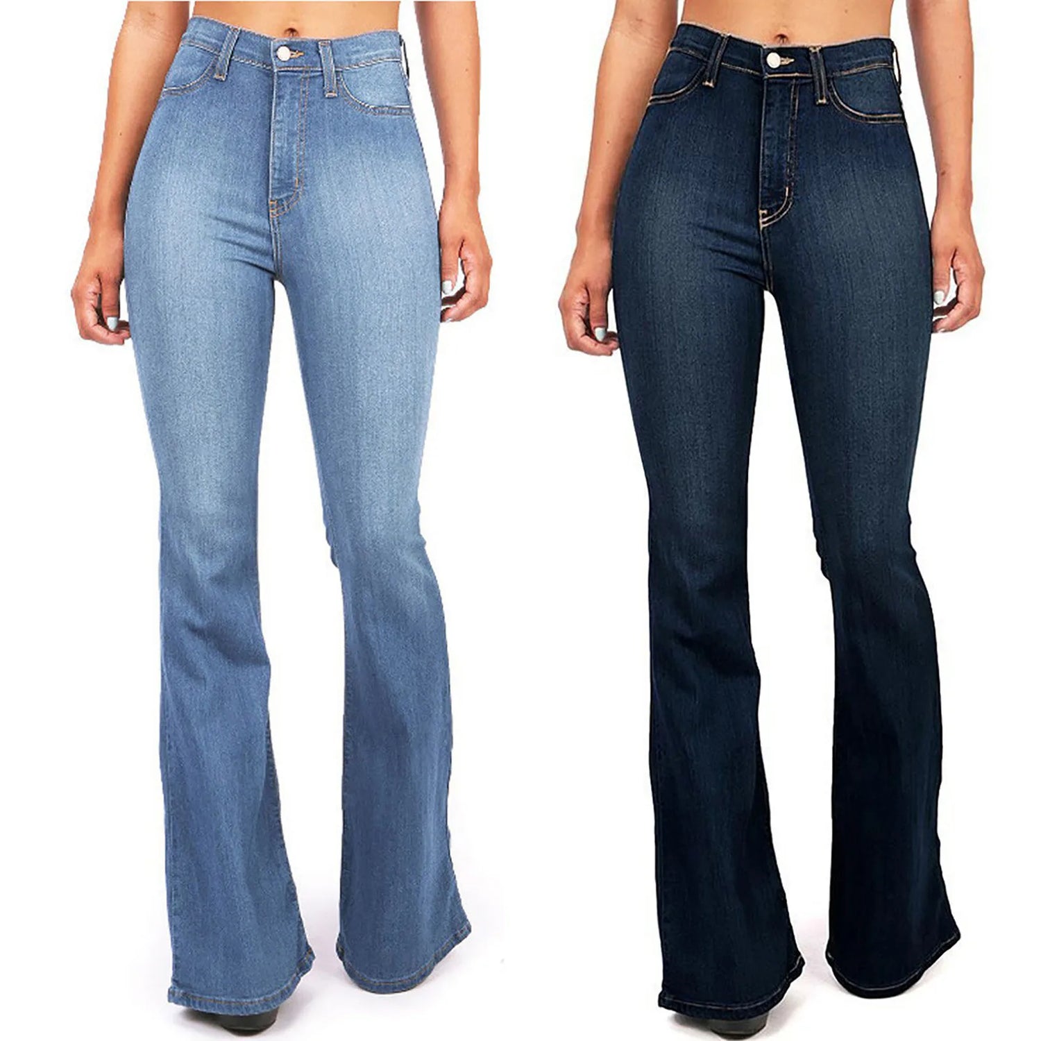 2024 printemps/été nouveau pantalon taille haute botte coupe jean pour femmes mode décontracté mince Denim pantalon évasé grande taille S-4XL