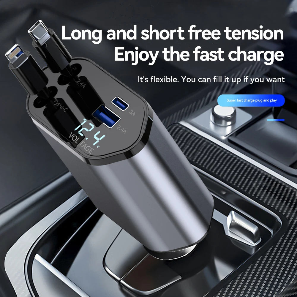 Retractable car charger