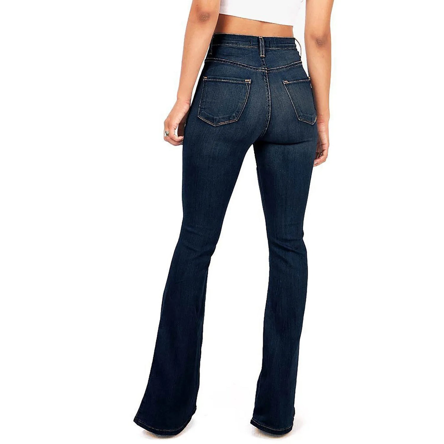 2024 printemps/été nouveau pantalon taille haute botte coupe jean pour femmes mode décontracté mince Denim pantalon évasé grande taille S-4XL