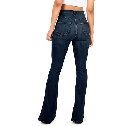 2024 printemps/été nouveau pantalon taille haute botte coupe jean pour femmes mode décontracté mince Denim pantalon évasé grande taille S-4XL